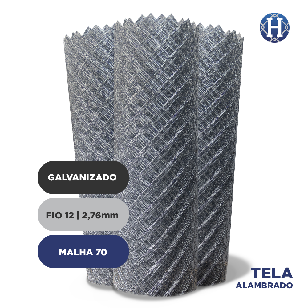 Alambrado Arame galvanizado Fio 12 (2,76mm) malha 70-1