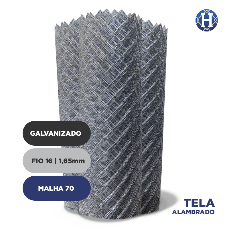 Alambrado Arame galvanizado fio 16 (1,65mm) malha 70