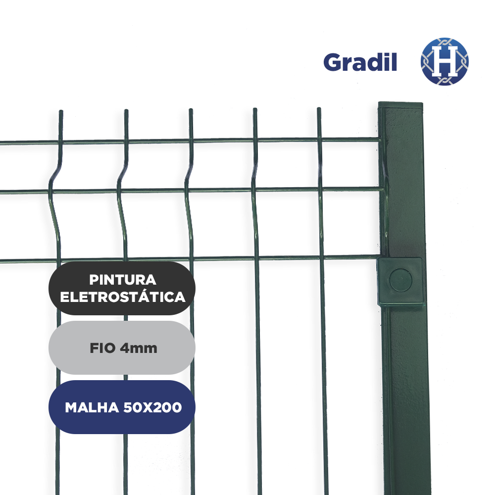 Gradil de Pintura Eletrostática fio 4mm malha 50x20